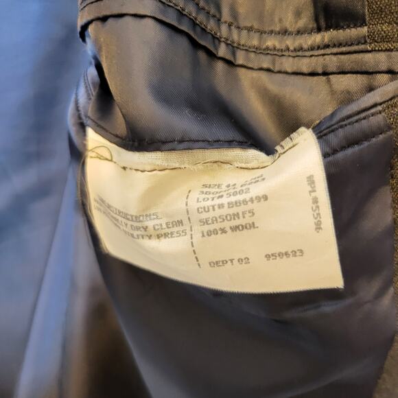 Brooks Brothers Makers Brooksease Wool Grey Black 3 button jacket 44 Long - Picture 4 of 6